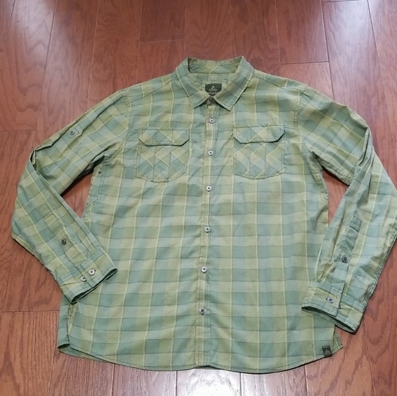 PrAna plaid button down shirt sz xl - Picture 2 of 13